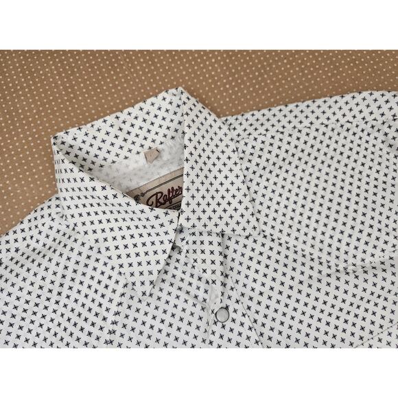Rafter C Cowboy Collection Pro Flex 45 Performance Medium White Geometric Shirt - Picture 8 of 15